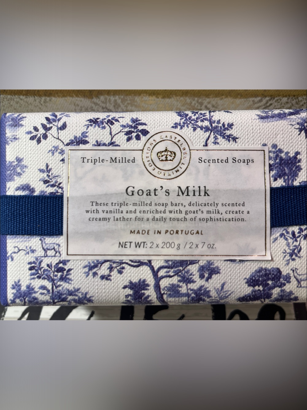 Goat's Milk Triple-Milled Scented Soap - Blue Floral